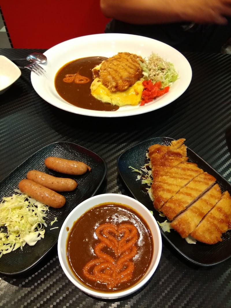 Monster Combo Curry — chicken katsu + pork katsu + sausage on 41cm plate